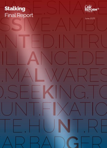 Image of the cover of the Victorian Law Reform Commission's Stalking Report Final, released in 2022